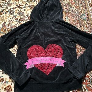Juicy Couture Jacket Hoodie Black Size Small Velour (youth large)